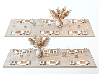 Modern Tableware Dinner Plate Tableware Combination 3d model