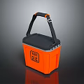 Portable Orange Insulated Cooler Box With Black Handle And TIGER Logo For Outdoor Use