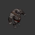 Rhino Game Movie Character With Spiked Armor Straps And Wrist Guards