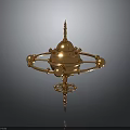 Golden Celestial Globe Astronomical Model With Orbital Rings And Spherical Design For Universe Exploration