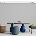 Colorful Kids Table With Blue Brown Chairs And Toy Car Building Blocks