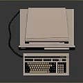 Classic Vintage IBM Computer Setup With CRT Monitor Keyboard And Retro Design