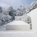 Modern Pool Forest Villa Pool Corner 3d model