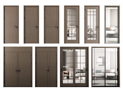 Modern swing door single door combination model