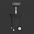 Heavy Duty Metal Industrial Waste Collection Device With Funnel Handle And Wheels