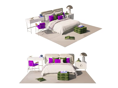 Modern Double Bed Bed Master Bed Second Bed 3d model