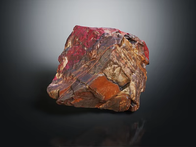 Natural Wood Stone Showcasing Rich Red Brown Color And Intricate Natural Texture 3d model