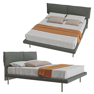 Iorca Modern Casual Fabric Master Bed 18 3d model