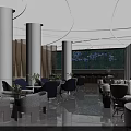 Modern Luxury Hotel Public Lounge Area With Comfortable Seats And Elegant Art Wall Design
