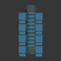 Modern Architectural Structure With Stacked Blue Cubes Transparent Spherical Top And Glass Reflective Facades