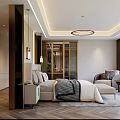 Modern Bedroom Interior Design With Upholstered Headboard Nightstands Bench And Area Rug