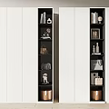 Modern White Wardrobe with Open Shelves Decorative Items Storage Baskets and Accessories 3d model