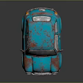 Vintage Blue Mini Car With Rusty Exterior And Classic Retro Design