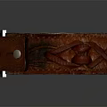 Vintage Red Leather Bracelet With Metal Buckle And Distressed Texture
