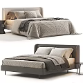 Double bedding towel bedside table 3d model