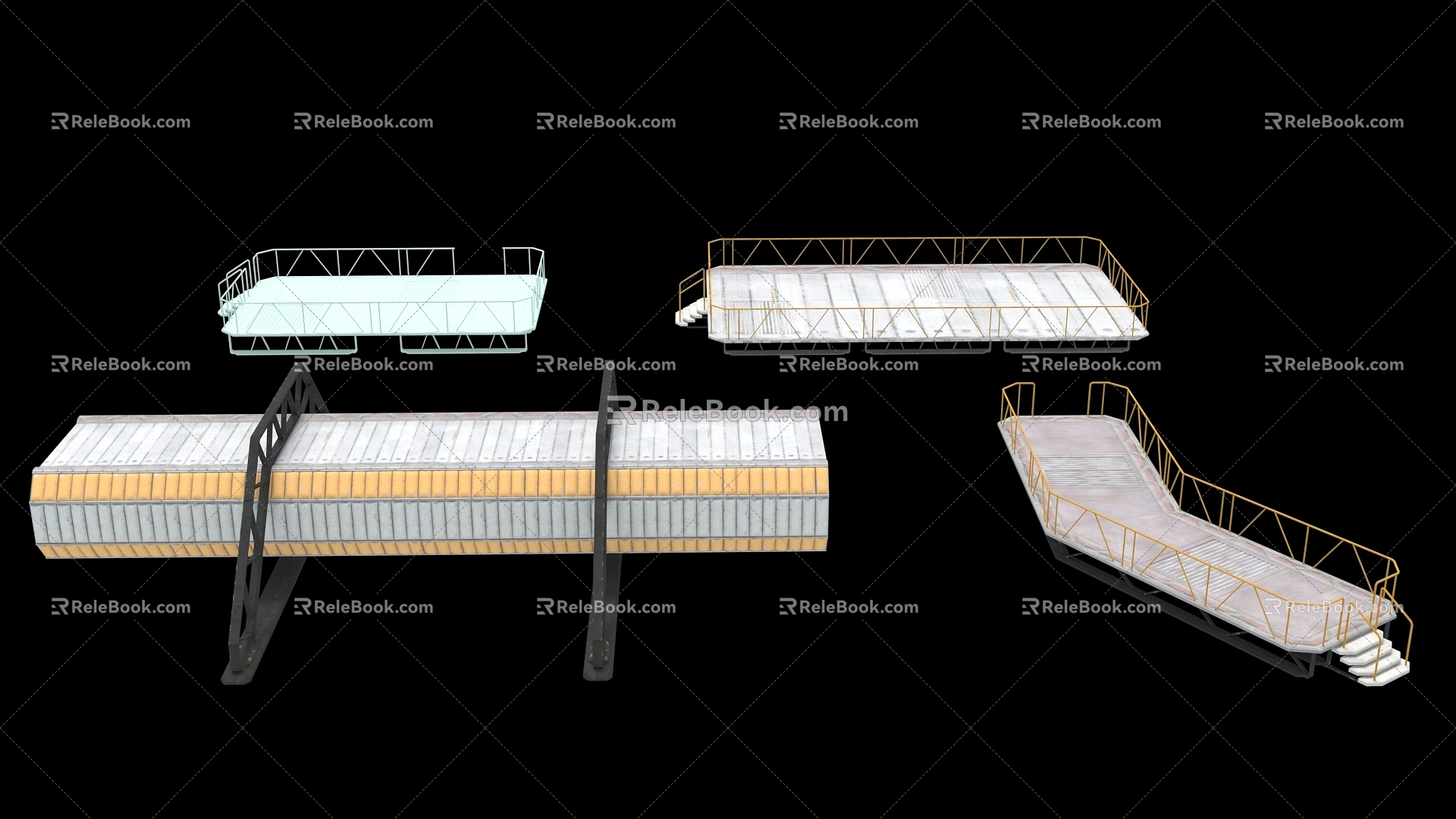 Modern sci-fi lunar base space equipment 3d model