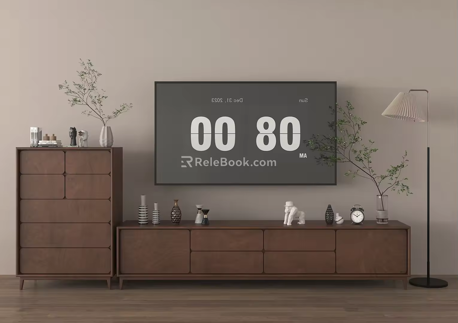 Middle Ancient Log TV Cabinet Combination Floor-to-Floor Middle Ancient Wind Cabinet Side Cabinet Decorative Cabinet 3d model
