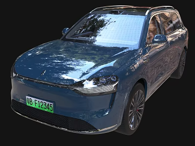 Modern Blue Electric SUV With Sleek Design Stylish Headlights And Alloy Wheels 3d model