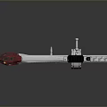 Futuristic Red and White Weapon Design With Modern Gun Structure And Sleek Barrel