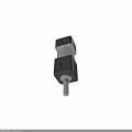 Pneumatic Cylinder Equipment With Black Housing Silver Piston Rod Mounting Holes