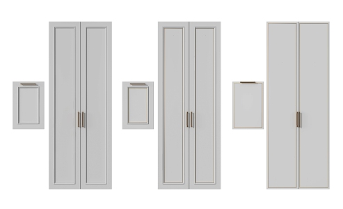 Jane European wardrobe door wardrobe door combination 3d model