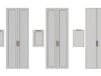 Jane European wardrobe door wardrobe door combination 3d model