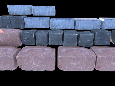 Natural Stone and Wood Blocks in Various Colors and Sizes for Projects 3d model