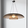 Modern Woven Pendant Light With Two Tier Design And Soft Glowing Light 3d model
