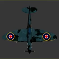 Classic Military Aircraft With Camouflage Finish And AUJ Roundels On Wings