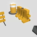 Yellow Road Safety Equipment Including Barriers Drums And Traffic Cones