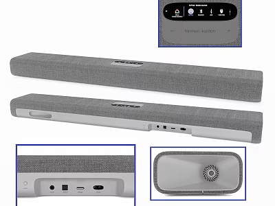 Modern Soundbar Speaker Featuring Top Panel Controls And Multiple Connectivity Interfaces 3d model