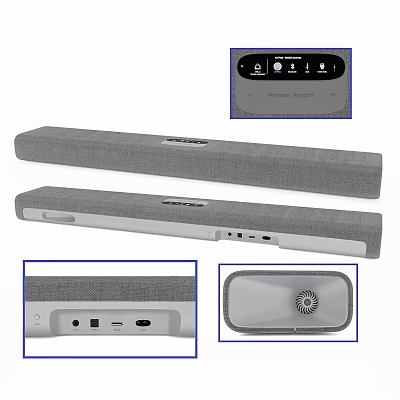 Modern Soundbar Speaker Featuring Top Panel Controls And Multiple Connectivity Interfaces 3d model