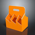 Functional Orange Paper Storage Box with Handle and Multiple Compartments for Daily Essentials 3d model