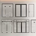 Modern Double Doors Design With Glass Panels And Various Styles 3d model