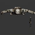 Weathered Armored Character in White Red Marked Armor Holding Small Robot Creature