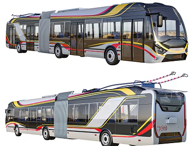 Hyundai Tram Hybrid Trolleybus 3d model