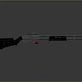 Modern Tactical Shotgun With Red Dot Scope And Flying Bullet 3d model