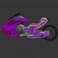 Purple Futuristic Motorcycle Concept With Sleek Body And Black Wheels