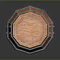 Decorative Wooden Barrel Ornament Set In Reddish Brown With Metal Hoops And Wood Grain