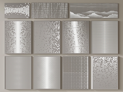 Modern Perforated Panel Background Wall 3d model