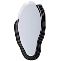 Elegant Black Framed Irregular Curved Mirror For Modern Interior Decor 3d model