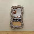 Wall Mounted Gray Mirror With Wavy Frame Reflects Modern Room Interior 3d model