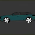 Modern Teal Crossover Car With Glossy Body Large Alloy Wheels Black Windows And Ground Reflection