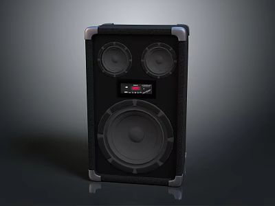 Computer Speaker System With Dual Tweeters Woofer LED Display Panel And Silver Edges 3d model