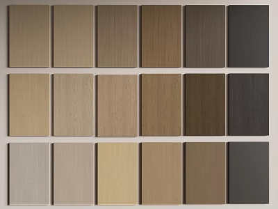 Diverse Wall Paneling Color Samples With Various Wood Tones And Finishes 3d model