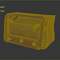 Vintage Wooden Speaker With Classic Knobs And Mesh Grille Design 3d model