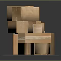 Multiple Cardboard Boxes Stacked On Gray Surface For Storage And Moving 3d model