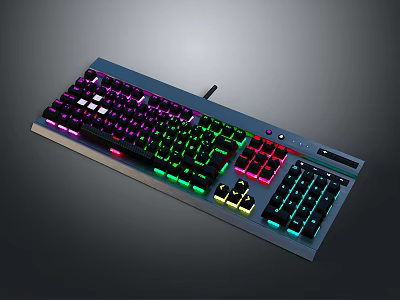 RGB Backlit Mechanical Keyboard Featuring Ergonomic Layout Durable Aluminum Frame And Customizable LED Colors 3d model