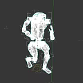 White And Blue Robot Game Movie Character With Mechanical Structure In Action Pose