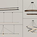 Modern chandelier combination 3d model